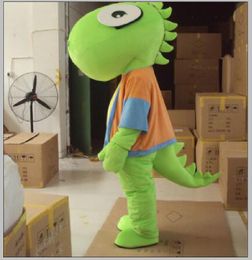 2019 Hot sale Green Dragon Dinosaur Mascot Costume Fancy Costume Adults Gift for Halloween Carnival party Dress Outfits