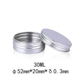 30ml silver metal aluminum cosmetic jar, 30g Solid Perfume Cosmetic Packaging Jar Sample Cans Container LX4311