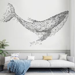 Cartoon Whale Wall Stickers DIY Fish Animal Wall Decals for Kids Rooms Living Room Nursery Home Decoration 201130