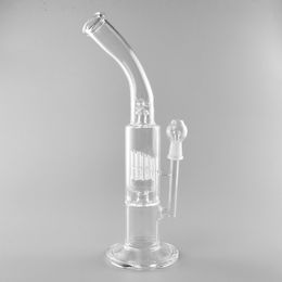 Big sale Hookah Clear Glass Water Pipes Cylinder Tall Straight Tube Ice Notch 13.8inches Percolator Bong