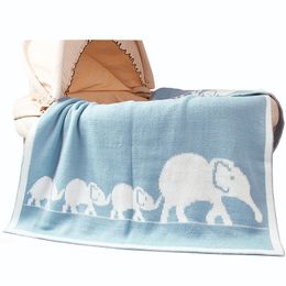 Newborn Baby Swaddle Wrap Boys Girls Throws Quilt Kid Sofa Bedding Blanket Cartoon Soft Blankets Animal Elephant Knitted Toddler LJ201105