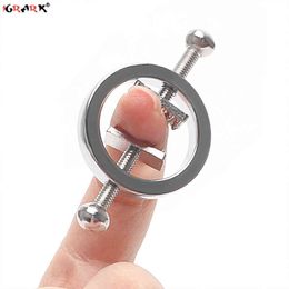 Nxy Sex Adult Toy 1 Pair Nipple Clips Play Clamps Bdsm Bondage Gear Slave Torture Restraints Toys for Couple Stimulator Adjustable Games 1225