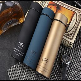 500ML Hot Water Thermos Vacuum Flask With Philtre Stainless Steel 304 Sport Thermal Cup Coffee Mug Tea Bottle Office Business 201105