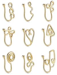 Fake Nose Rings Septum Jewellery Gold/Silver Nose Cuff Non Piercing Clip On Faux Ring For Women Men