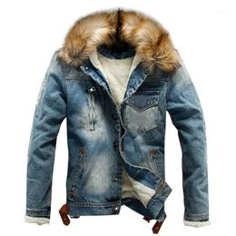 Men Winter Coats Hooded Softshell Windproof Soft Coat Autumn Winter Pocket Button Rinsing Flick Denim Hooded Jacket Top Coat1