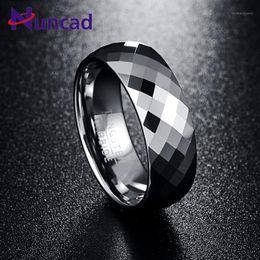 Nuncad Men's 7.5mm Multi-faceted High Polished Domed Tungsten Carbide Wedding Band Rings For Men Comfort Fit Size 7-121