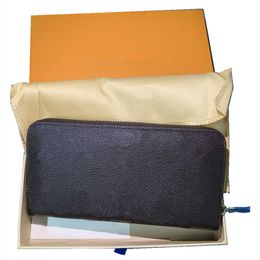 Money Clips Wallets designer handbag Single zipper women wallet credit mens genuine leather purse card holder long business zippy checkered phone-bag