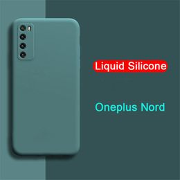 Cases For OnePlus Nord Case Liquid Silicone Soft Camera Lens Protection Phone Case For One Plus Nord 5G 1+Nord Back Cover Shell