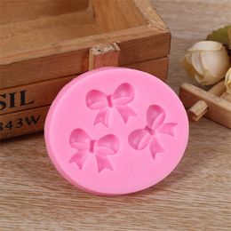Cake Mould Bowknots Flower 3D Fondant Mould Silicone Cake Decorating Tool Chocolate Soap Stencils Kitchen Baking Accessories