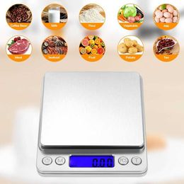 Digital Jewellery Food Kitchen Scale Accurate Precision Electric Kitchen Baking Weighing Pocket Scales with LCD Display 500/0.01g 3000g/0.1g