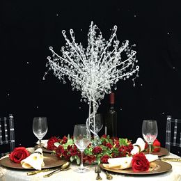 decoration Wholesale Table Centrepiece nice Tall Metal Crystal Artificial Tree Decoration for Wedding Party Birthday Decoration senyu632