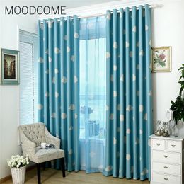 Curtain & Drapes Clouds Korean Fresh Shading Cloth Room Children Curtains For Living Dining Bedroom Blinds E1