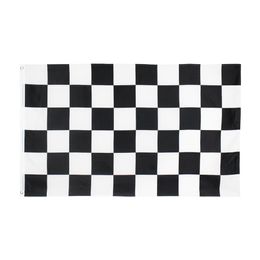 High Quality Direct factory Stock Double Stitched Black White Square Checkered Racing Car Flag for Decoration