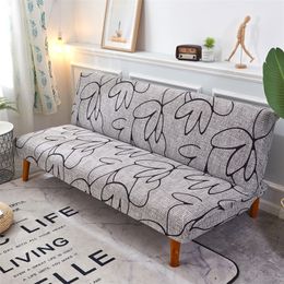 Grey and black Sofa Bed Cover Folding ling chair seat slipcovers stretch covers cheap Couch Protector Elastic Futon bench Covers LJ201216