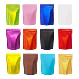14 Colours 5 Size Thick Mylar Bags Resealable Aluminium foil Pouch Bags Stand Up Self seal Bag Bulk Food Storage Bag LX4567