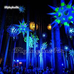 Hanging Lighted Inflatable Sea Urchin Model Balloon 2m Personalised Air Blown LED Star Balloon For Club And Concert Party Decoration