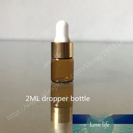 Hot sale 50 x 2ml Empty Amber Glass Essential Oil Dropper Bottle, 2cc Glass bottle, Amber Pipette Dropper Vial