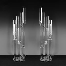 Event party supplies New Design Wedding Table Centerpieces Romantic 5 or 9 Holders Crystal Candlestick Holders senyu617