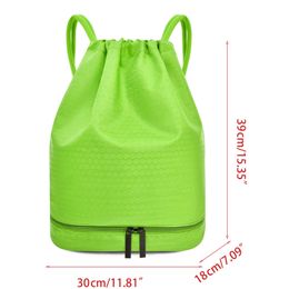 Dry Wet Separated Sports Bag Travel Pool Beach Swimsuit Waterproof Gym Rucksack Drawstring Swimming Backpack T8NC Q0705