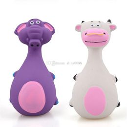 Cute Dog toys latex material make sound big belly elephant cow cartoon pet puppy toy