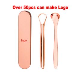 MP051 Stainless Steel Tongue Scraper Oral Tongue Clean Brush Fresh Breath Cleaning Coated Tongue Toothbrush Oral Hygiene Care Tools