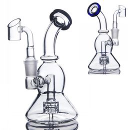 New Arrivial 5.5 inch MINI Blue Black Tire Dab Rigs Gourd Shape Mini Glass Water Bongs 14.4 mm Banger In Stock