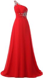 2021 Hot Sale One Shoulder Long Chiffon Gradient Prom Dresses for Juniors Beaded Plus Size Ombre Formal Evening Party Gown QC1593