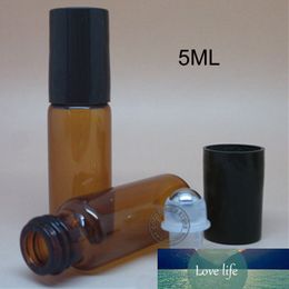 (50pieces/lot)5ML Roll on Bottle Brown Glass Essential Oil Roller on Bottle Perfume Bottle
