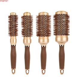 Gold Themal Salon Nano Ceramic Curly Round Brush Aluminium Radial Ionic Comb In 4 Sizes Professional Brushesgood quantity