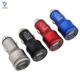 Dual USB Port Car Charger Universal 2.4A Fast Charging Adapter for Samsung iPhone Xiaomi Mobile Phone Tablet 30pcs/lot