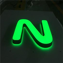 Custom made front&back lighted mini acrylic led shop sign letters, double sided lit store business advertising name signs