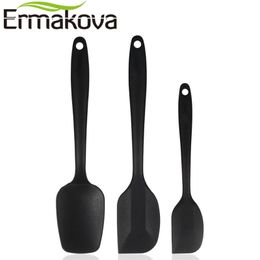 ERMAKOVA 3 Pcs/Set Silicone Spatula Utensil Set Baking Mixing Pastry Tools Heat-Resistant Non-stick Kitchen Cooking Utensils Y200612