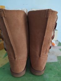 Top Winter Frauen Kinder Klassische große Stiefel Stiefelette Wasserdichte Kuh Split Echtes Leder Schneestiefel Warme Für Frauen Kinder Schneeschuhe