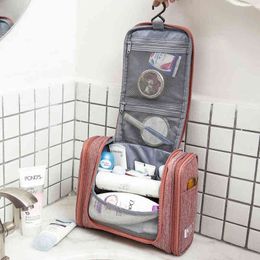 Nxy Cosmetic Bags New Man Women Waterproof Makeup High Quality Travel Functional Hanging Zipper Storage Beauty Wash Pouch 220302