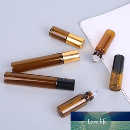 20pcs 1-10ML Mini Amber Roll On Bottle Empty Roll On Glass Bottle Easy Carry For Essential Oil Refillable Perfume Bottle Jars