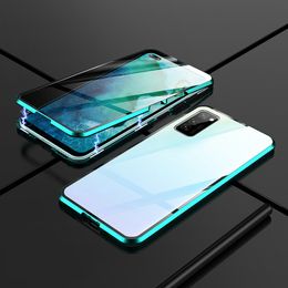Tempered Glass Screen Protector Cases for Samsung Galaxy A51 A71 Coque with Magnetic Metal Edges for Samsung A71 Glass Cover Film