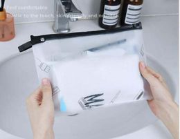 20pcs Women EVA Frosting Transparent Protable Multifunctional Waterproof Travel Cosmetic Bag Zipper Storage Bags