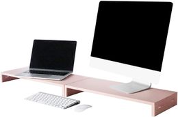 Dual Monitor Stands for Laptop/Computer/Desk, Set of 2, 21.3" x 9.8" x 2.6", Salmon Pink (WA7501-2P-12)