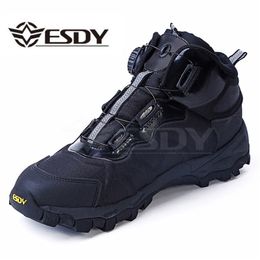 Men Tactical Military Winter Leather Lace Up Combat Army Ankle Boots Mens Flat Safety Work Shoes Y200915