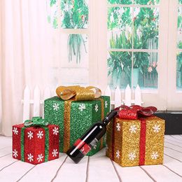 Gift Wrap Festive Or Party Supplies Christmas Box Large Xmas Present Wrapping Boxes Red Ribbon Lids DIY1