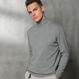 Men'S Cashmere Wool Knitted Sweater turtleneck Brand Solid Colour Men Pullovers Male Vintage Style Autumn Winter Basic Clothing 201022