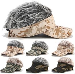 Camouflage Baseball Cap Hairpiece Street Trend Hat Women Casual Sport Golf Cap for Adjustable Sun Protection Wig Deration Hats LSK2135