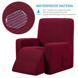 Red Wine Waterproof Elastic Recliner Chair Cover All-inclusive Massage Sofa Couch Cover For Living Room 13 Colours 201222