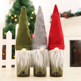 Faceless old man Christmas decorative Gift Bag Decorations Santa Claus Wine Glass Bottle Set Champagne Decoration