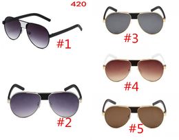 Flower fashion 2021 NEW Big Round Metal Man Sunglasses Driving Retro Frame Sunglasses Designer UV400 5 Colours 10PCS Eyewear L420 Fast ship