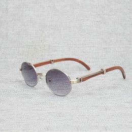 2022 all'ingrosso della fabbrica di alta qualità modello vintage corno di bufalo naturale uomini di legno trasparente cornice di legno occhiali da sole rotondi per l'estate all'aperto Oculos Gafas B69X occhiali da sole