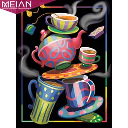 5d DIY Diamond Embroidery color Coffee Cup Cartoon full round diamond painting Kits Canvas cross stitch DIY Home Decoration gift 201112