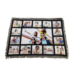 Sublimation 9 Panel Blanket 15 Panel Blanket with tassel white Colour Easily Personalised Memorial gift Valentine's Day gift