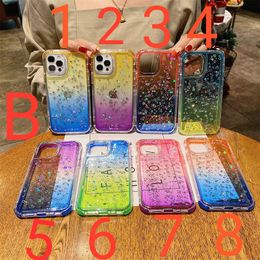 Glitter Cases Gradients Luxury Cover 3in1 TPU 2.0mm With Airbags for iPhone13 12 11 XR XS 8 SamsungGalaxyS21 PLUS Ultra A11 A31 A01 A12 A32 A51 A71 A52 Xiaomi SHSCASE