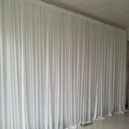 4*8M Pure White Fabric Backdrop Drapes Curtains Wedding Ceremony Event Party Stage Background For Wedding Decoration